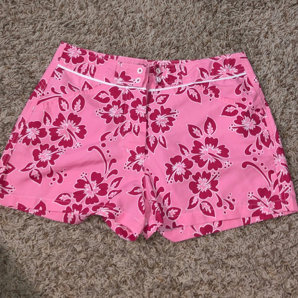 Pink Floral Swim Shorts